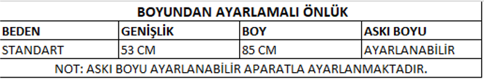 Boyun Ayar Aparatlı Önlük