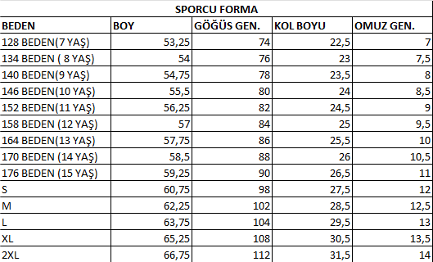 Sporcu Forma Üst